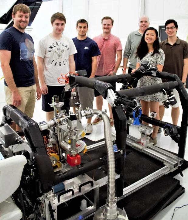 Microgravity Experiment in Hangar with Team